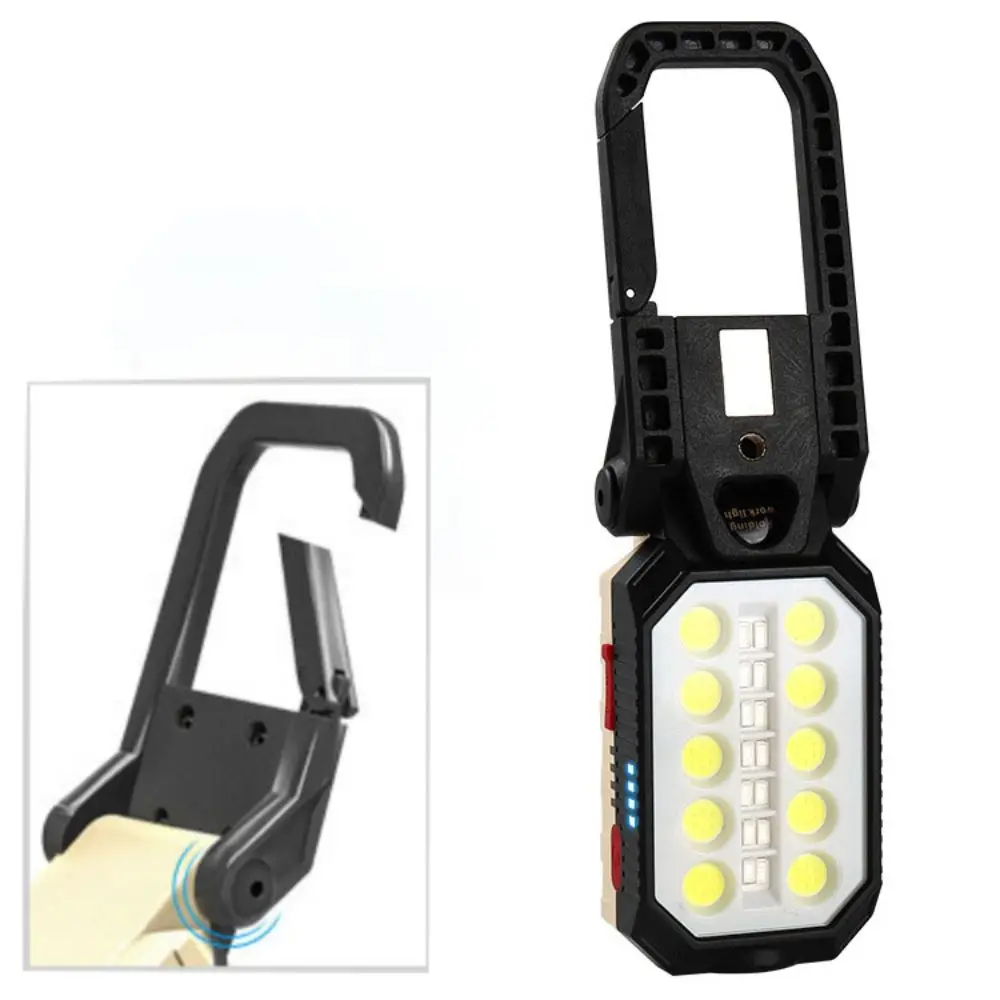 Magnetic Hook Portable LED Worklight Waterproof Design Super Bright Rechargeable Flashlight Power Display COB Work Light
