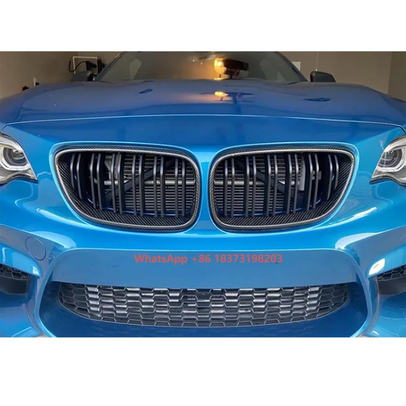 

Dry Carbon Fiber Double Slat Front Bumper Kidney Center Grille for 2014-UP 2 Series F22 F23 F87 235i 240i Grill