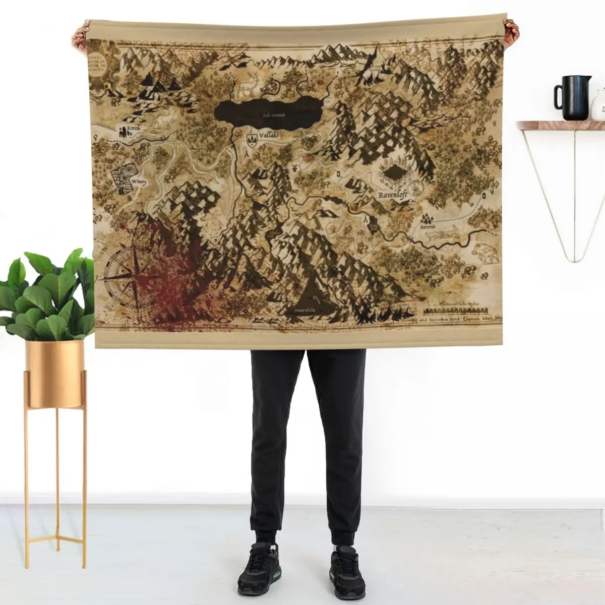 Dr. Rudolf Van Richten's Annotated Map Of Barovia Throw Blanket manga for winter Decorative Throw Decoratives Cute Blankets
