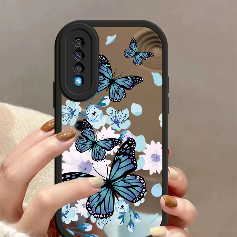 Butterfly  Fasion Phone Case for Samsung Galaxy A54 A53 A52 A50 A34 A33 A32 A31 A23 A22 A21 A11 A04 A03S 5G Makeup Mirror Coque