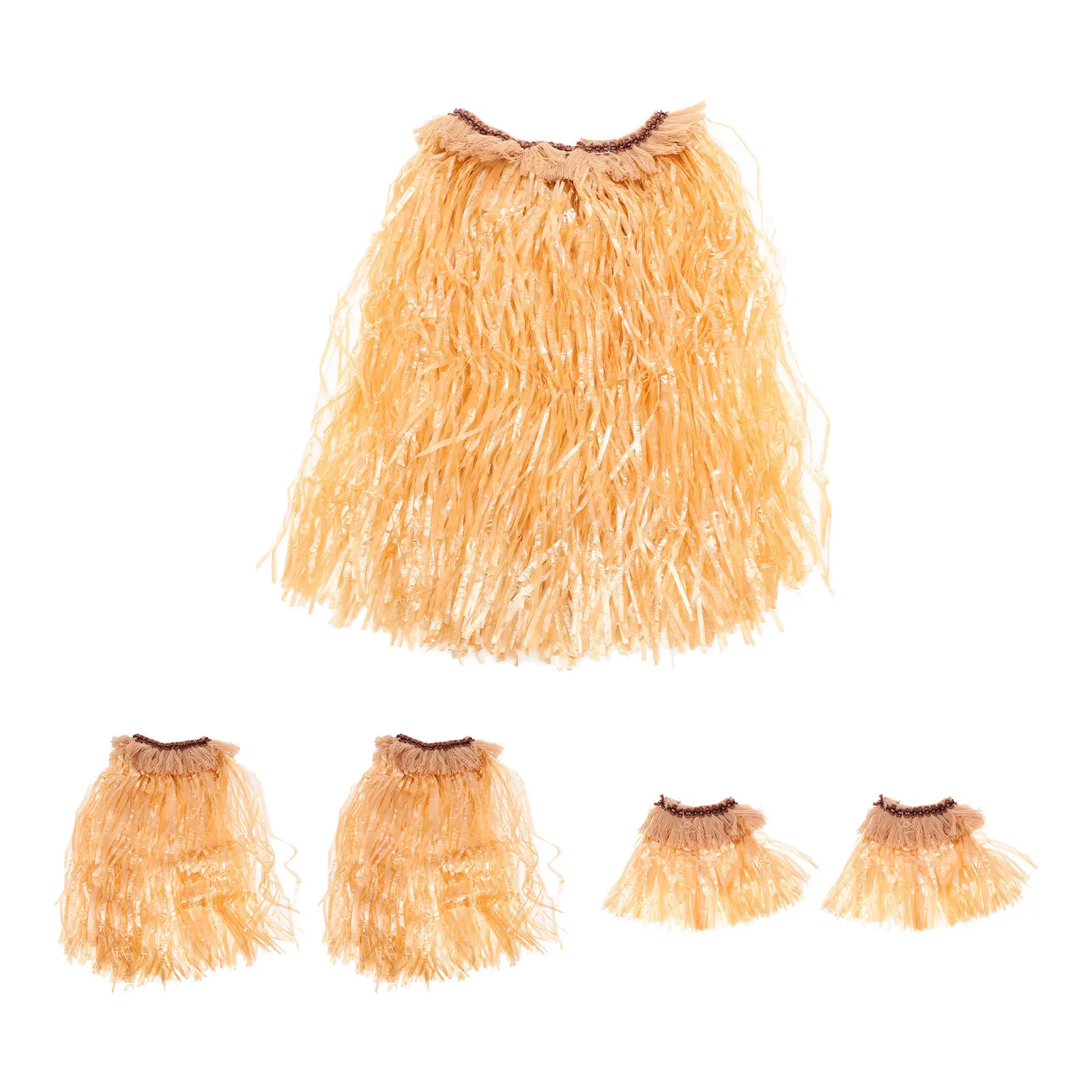 

1Set Hula Grass Dance Skirt Costume Set Elastic Waist Comfort Fit for Hawaiian Theme Party Luau Halloween Beach Event Stage