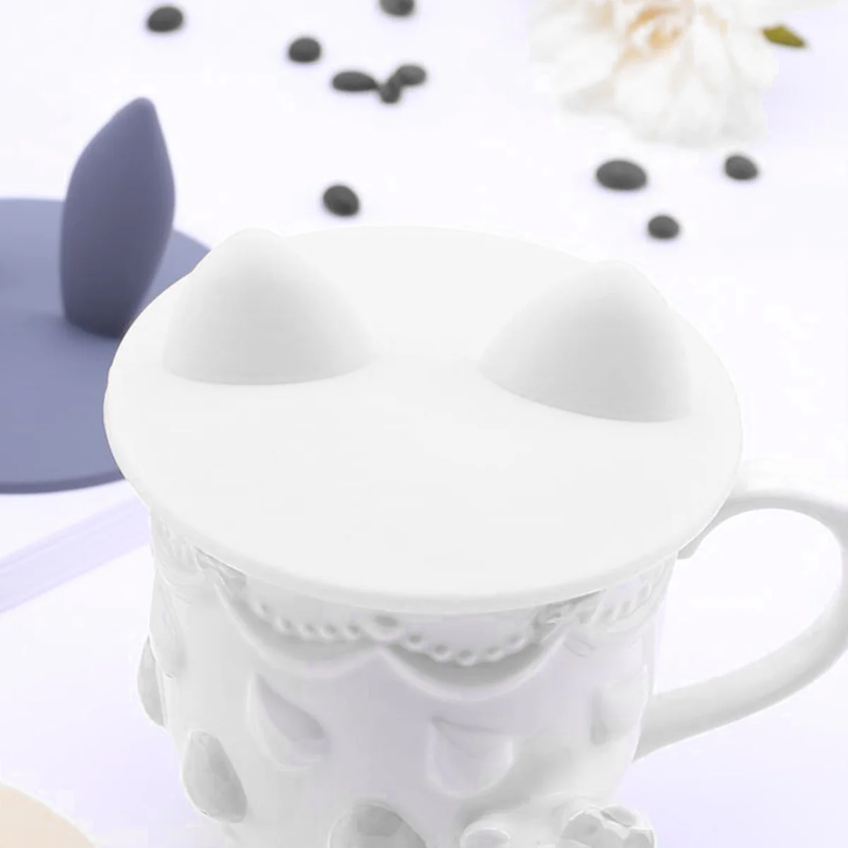 

2Pcs Cat Ear Cup Cover Silica Gel Lovely Design Seals Tight Keeps Drinks Warm Cold Creative Home Decor Cat Ear Lid