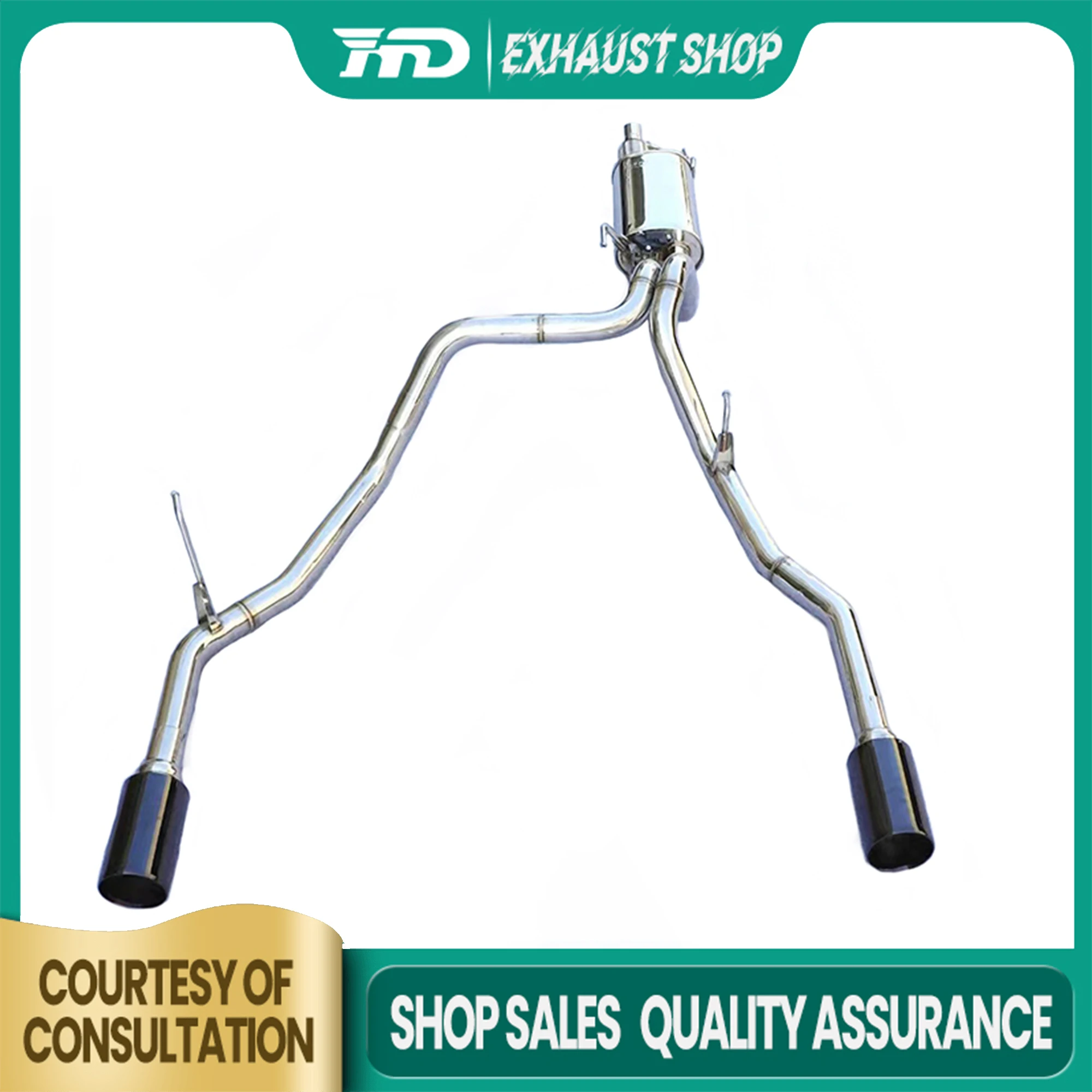 

High Quality Catback for Ford Raptor F150 3.5T Stainless Steel Exhaust System Electronic Valve Muffler Tips Non-destructive Inst