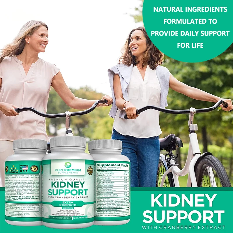 PurePremium Kidney Support Supplement for Urinary Tract and Bladder Health - Cranberry Extract, Astragalus and Uva Ursi