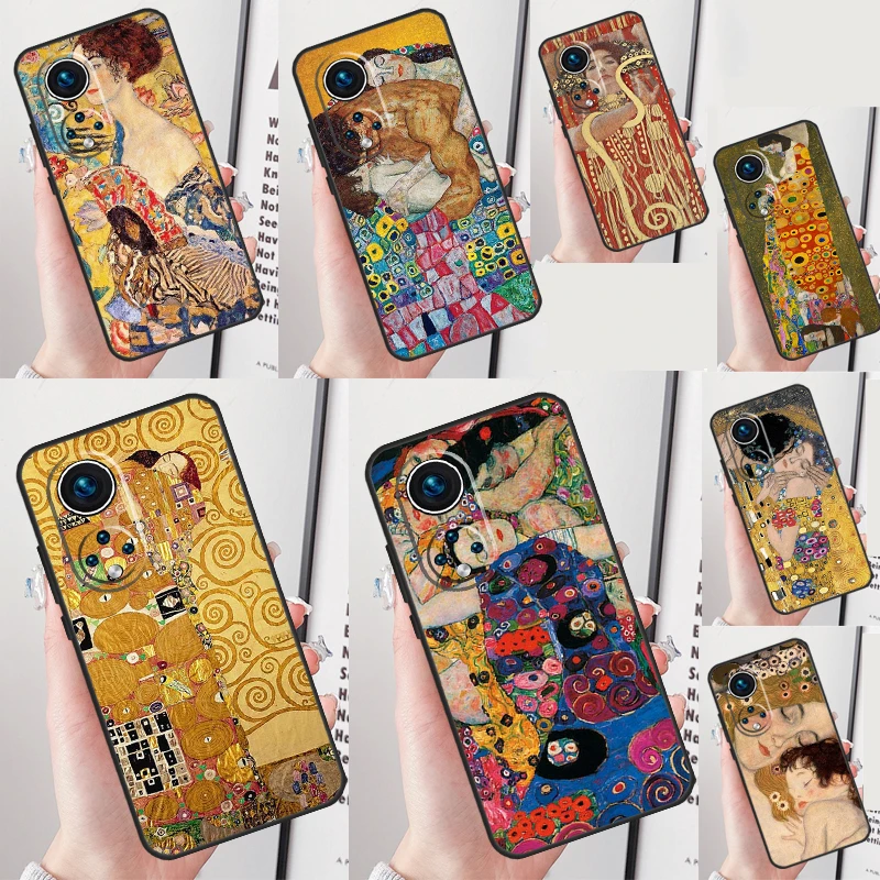 Funda con pintura del beso Gustav Klimt para Honor 200 Lite 50 70 90 X8a X9a X8 X9 X8b X9c X9b Honor Magic 6 Pro 5 7 Lite
