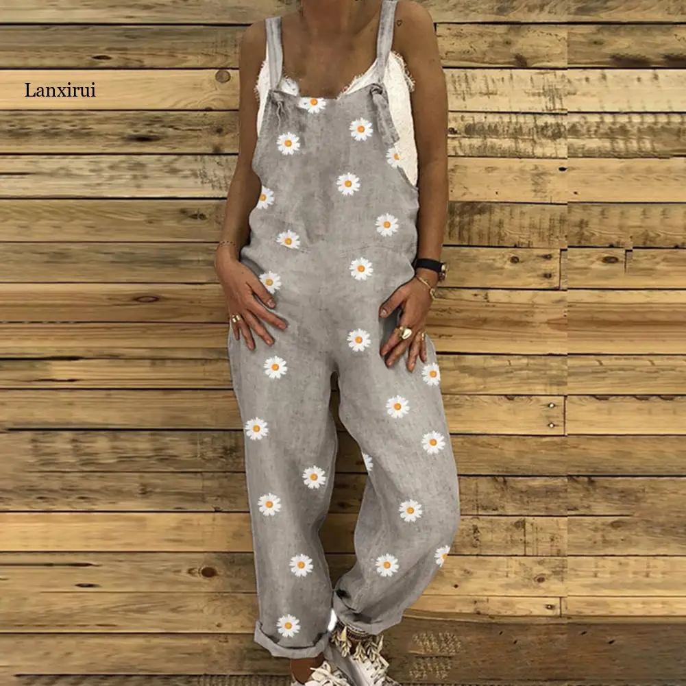 

Jumpsuit women Fashion Womens Ethnic Style Printed Cold Shoulder Suspender Cami Pants Jumpsuit overalls for women