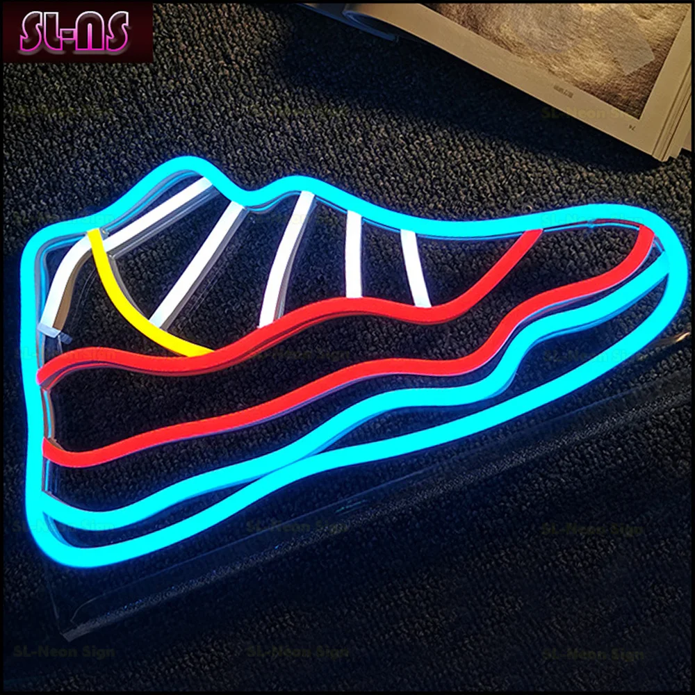 Shoes Led Neon Light Sign Board Display For Store Birthday Gift Shoes Neon Signs Wall Hanging Display Home Shop Window Decor