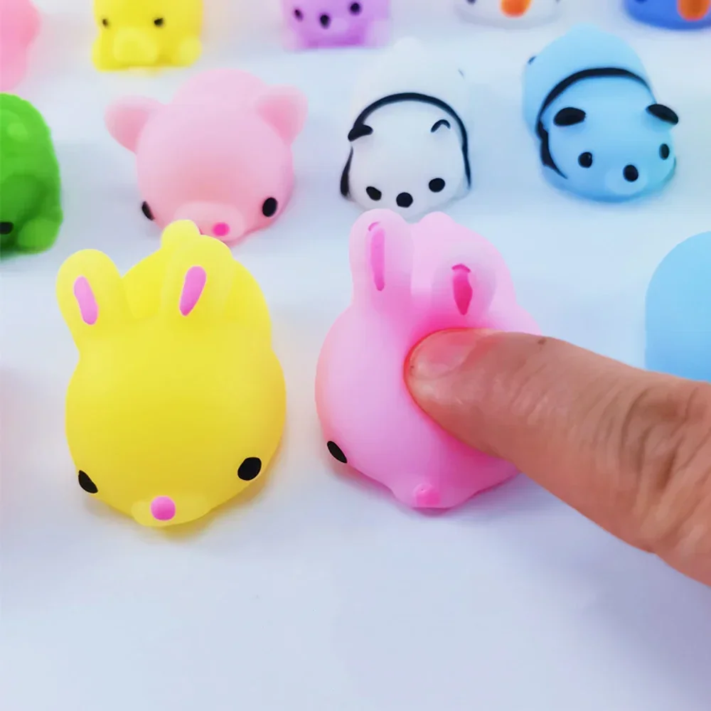 35PCS Soft Glue Stress Relief Toys Cute Animal Finger Silicone Fidget Toys Pinching Joy Pressing Release Decompression Toy Gifts