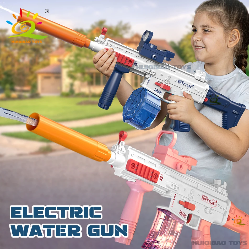 

HUIQIBAO Automatic SCAR Electric Water Gun M416 Fights Summer Toy Water Guns Outdoor Beach Swimming Pool Toys Adult Kids Gift