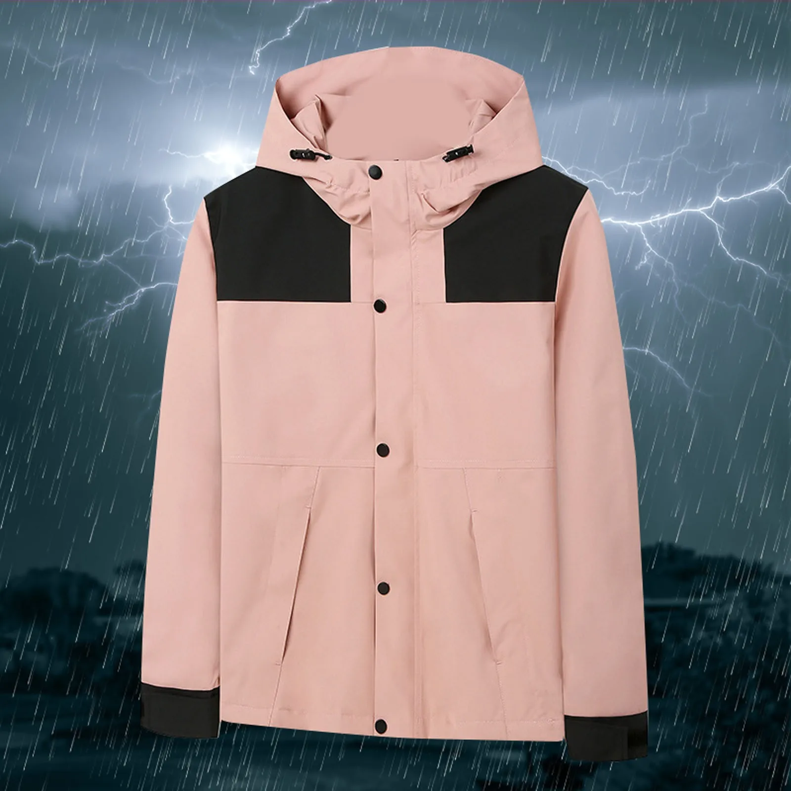 Sports Coats Women Men Windproof Waterproof Breathable Cargo Jacket Unisex Elegant Single Breasted Coat With Hooded Outdoor Wear