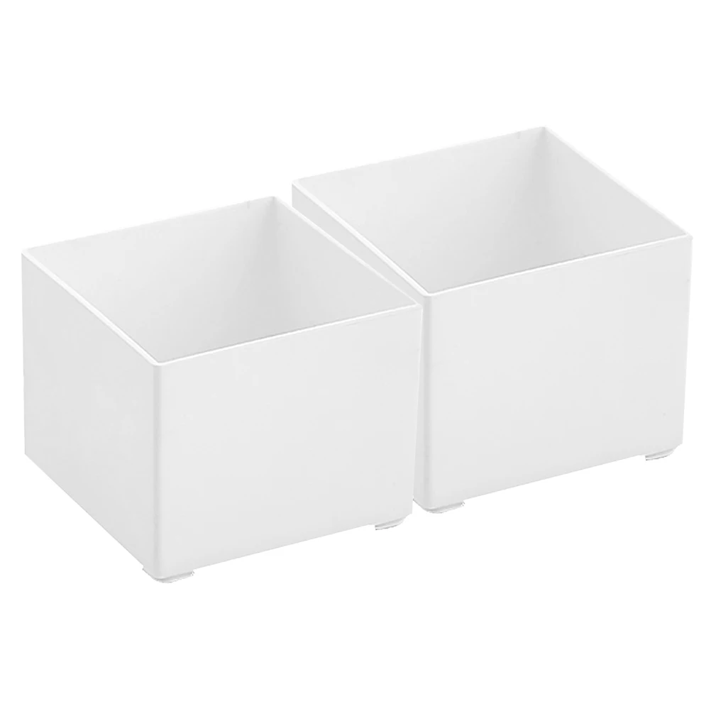 

2 Pcs Scrapbook Storage Box Notepad Holder Desktop Organizer Memo Pad Case Paperclip Holder Student Dorm White Square