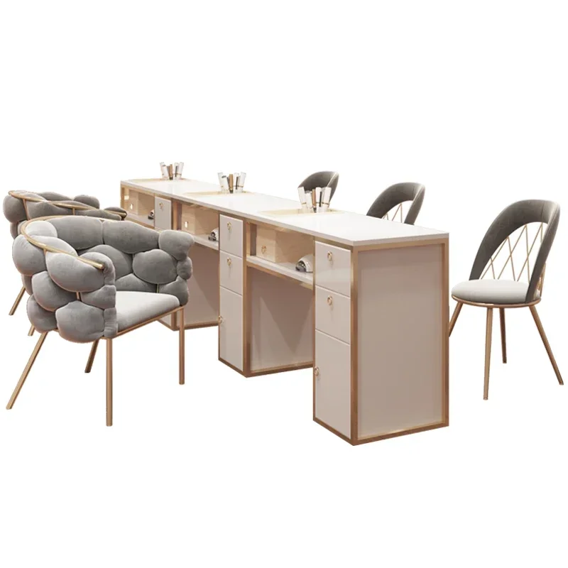 

Japanese style nail art table and chair set, modern and minimalist single and double manicure table