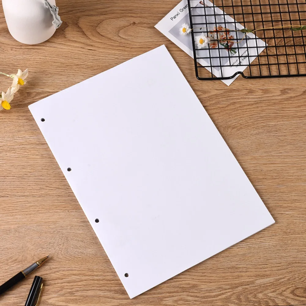 

A4 A5 A6 White Release Paper 40 Sheets Sticker Organizer Loose Leaf Storage Book 6 Holes Reusable Stickers Collecting Album