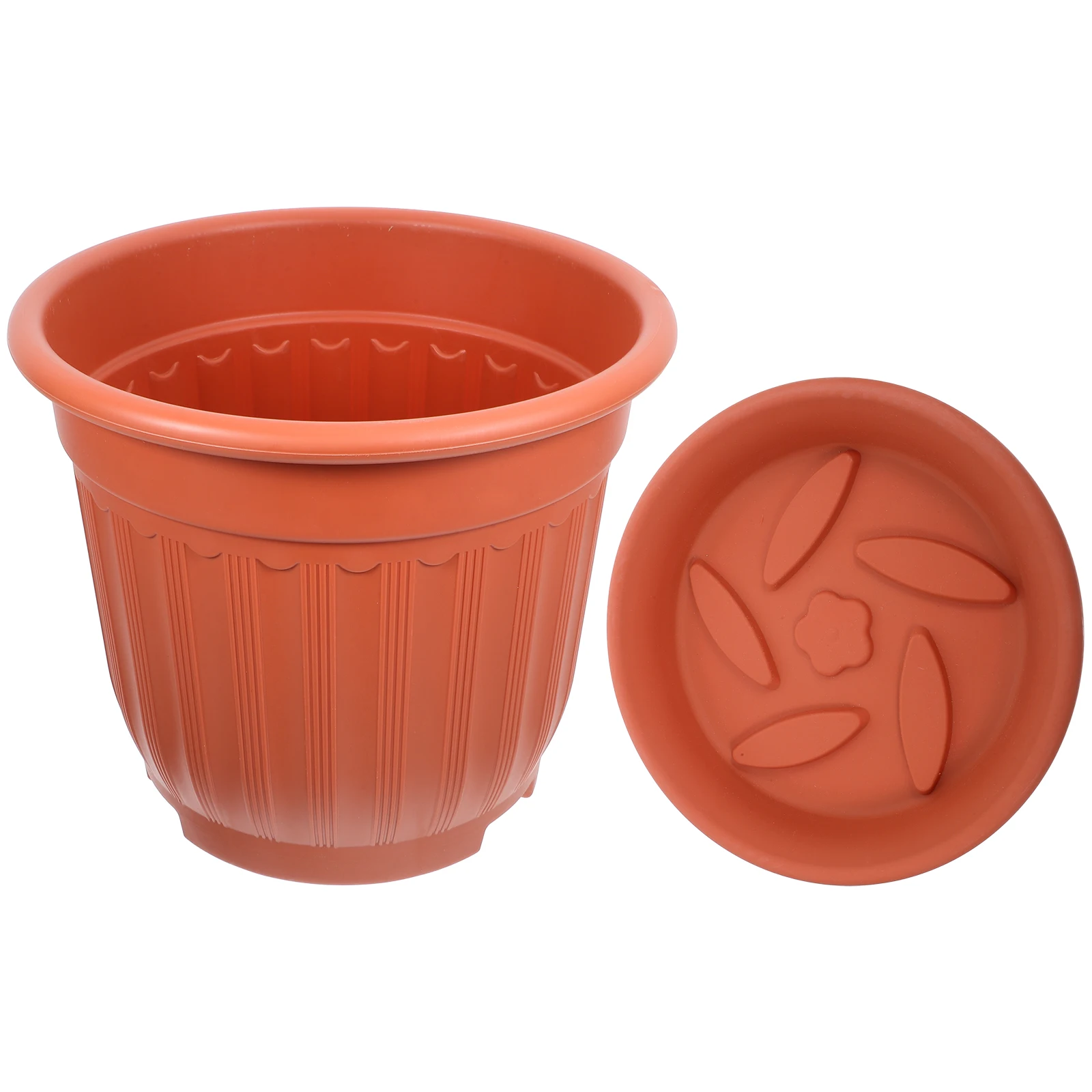 

Imitation Ceramic Flower Pot Round Desk Balcony Planter Plastic Nursery Pots Garden Tools Succulent Office Porch