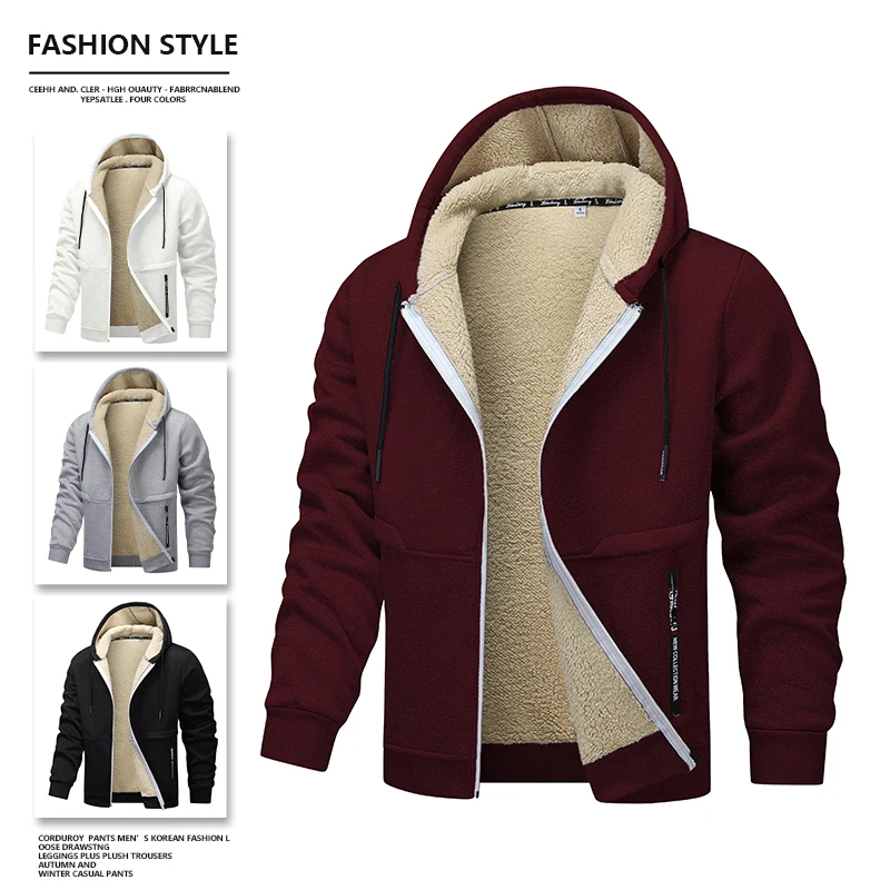 Autumn and winter 2024 new fashion coat cashmere thickened warm coat cardigan cap European yard cashmere casual coat