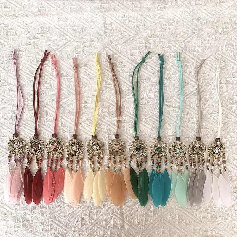 Mini Dream Catcher Handcraft Car Pendnat Feather Wind Chimes Girls Room Wall Hanging Home Decoration Keychain Birthday Gifts NEW