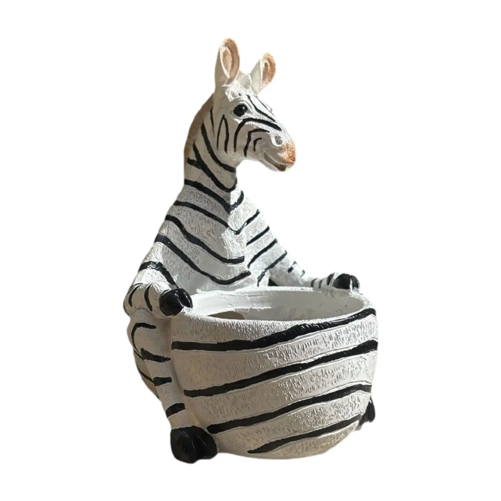 Resin Flower Pot Farm Display Garden Bedroom Desk Cute Animal Zebra Planter