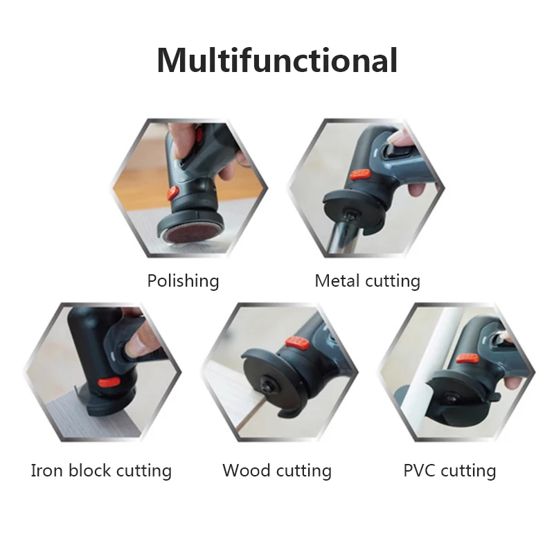 7.2V Cordless Angle Grinder Rechargeable Lithium Battery Mini Grinder Cutter for Grinding Polishing Cutting Machine Power Tools