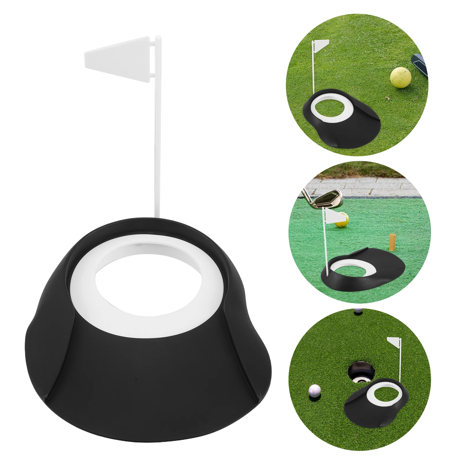 

1 Set Golf Putting Cup Plastic Putting Golf Hole Cup Putter With Flags Practice Trainer Tool For Golf Training Equipment Outdoor