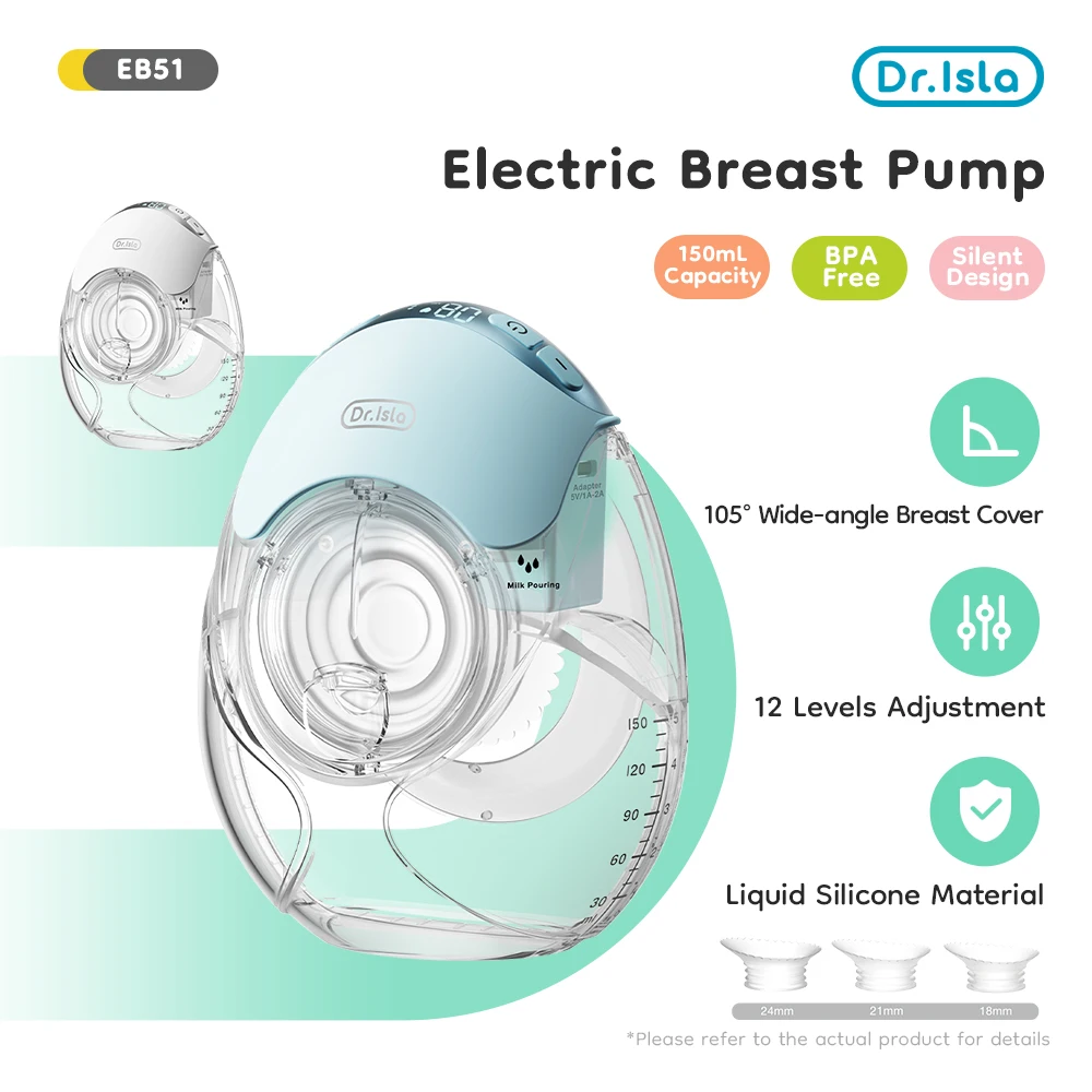 超軽量ウェアラブル電動搾乳器超薄型 3 モード 12 吸引レベル低ノイズ 18/21/24 ミリメートルフランジ BPA フリー