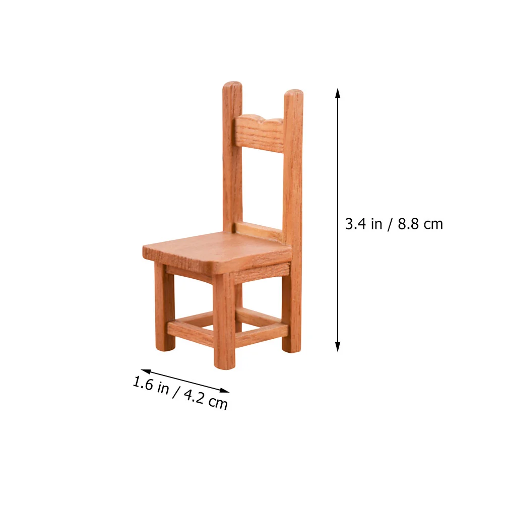 2 Pcs Chair Ornament Mini Furniture Chairs Miniature Crafts Wooden Models Decor Armchair Individual