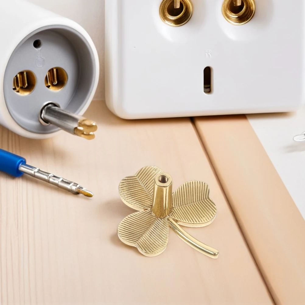 

2Pcs Brass Handles Shamrock Drawer Pulls Kitchen Cabinet Wardrobe Furniture Knobs Vintage Metal Alloy Hardware