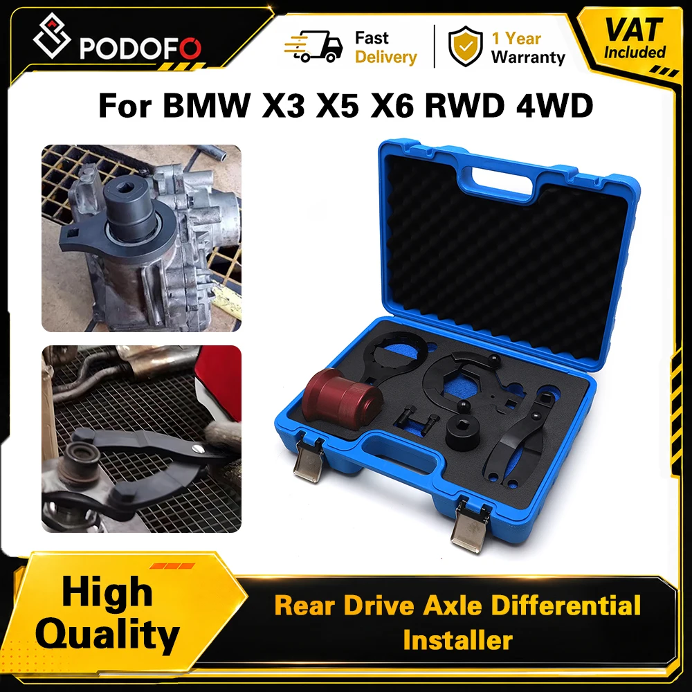 Podofo Hinterachs-Differential-Montage- und Demontagewerkzeug-Set Differentialwellendichtungs-Ersatzwerkzeug für BMW E70 E90 E91 E92 X3 X5 X6 RWD 4WD 335040 335050 335060 335080 230020