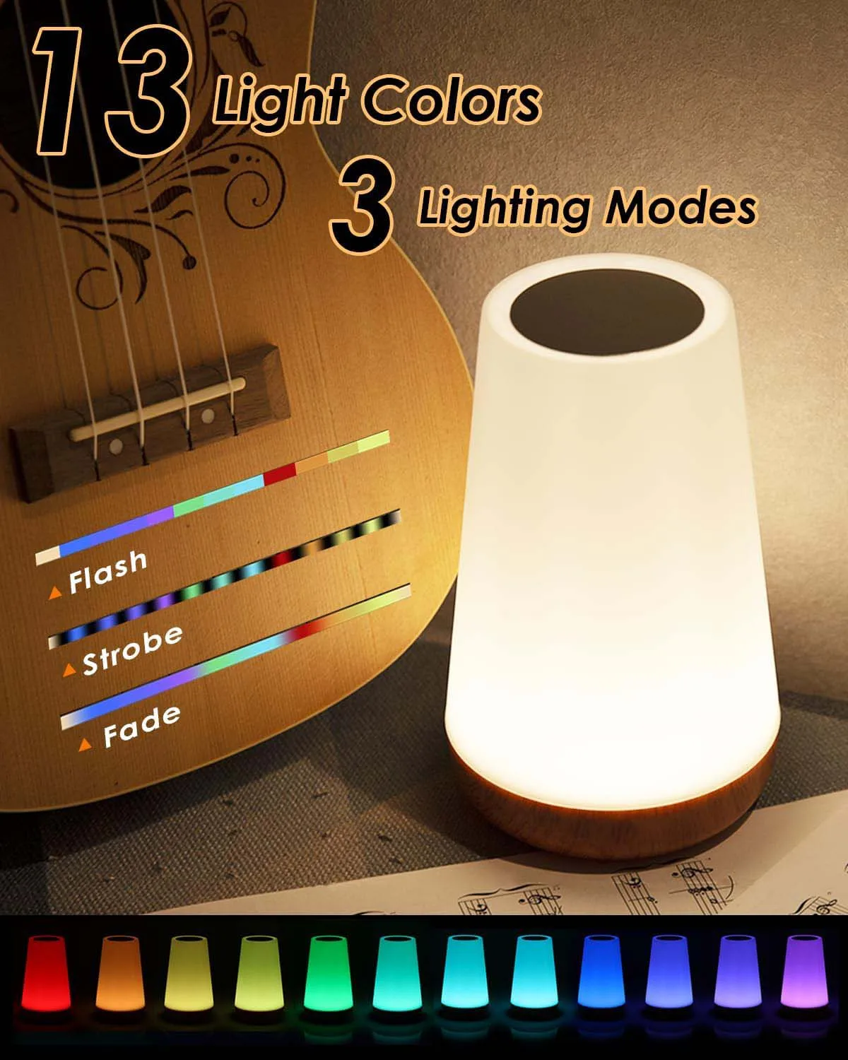 RGB Timable Kids Night Lamp with Remote Control Bedroom Nightstand LED Table Lamp Touch Lighting Bedtime Lighting Night Lights