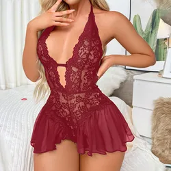 Women Sexy Underwear Lace Passion Bodysuit Large Size Babydolls Lingerie Erotic Temptation Crotchless Hot Costumes Clothing