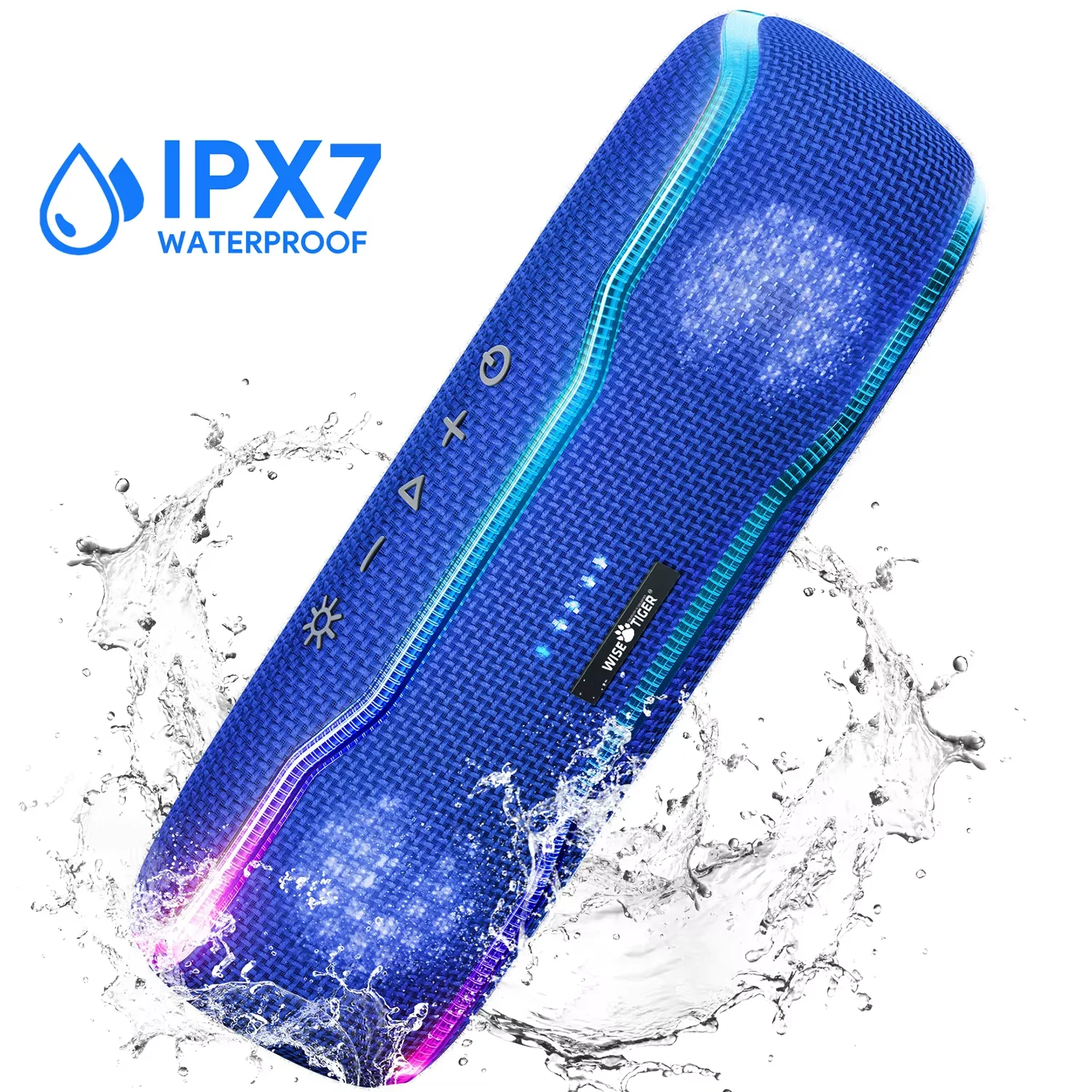 

WISETIGER F10C Синий настоящий IPX7 Водонепроницаемый HD беспроводной стереозвук Эквалайзер для выемки света Показать до 24 часов воспроизведения