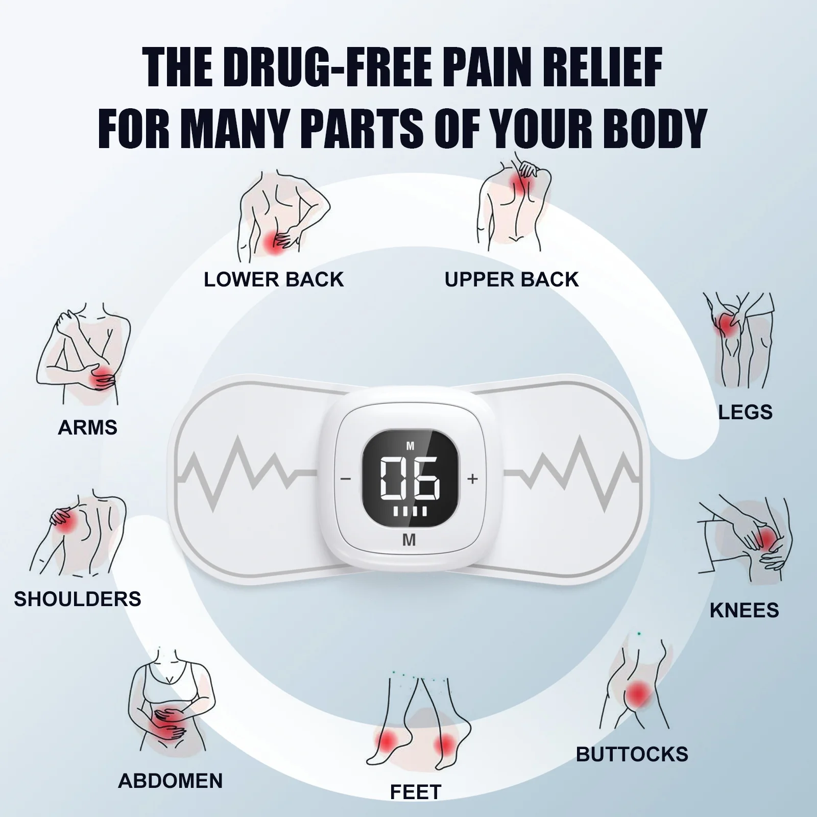 Stimulateur musculaire TENS EMS sans fil portable pour un usage domestique et professionnel