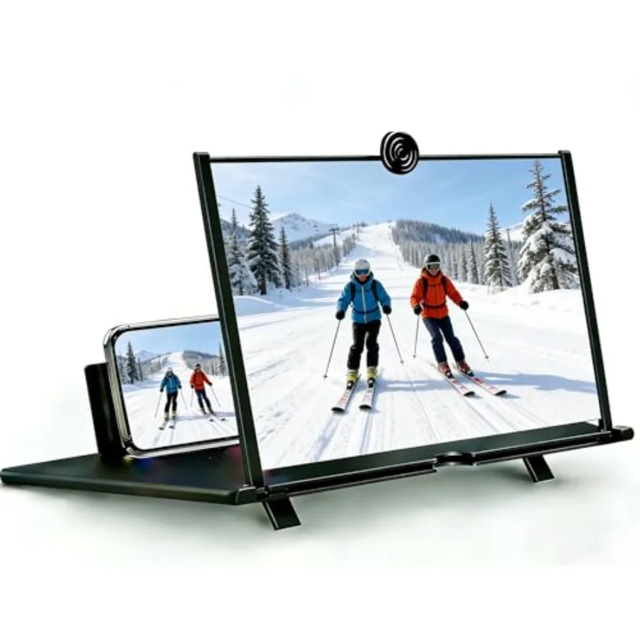 Screen Magnifier, 3D HD Mobile Phone Magnifier Projector Screen Enlarger for Movies, Videos, and Gaming, Foldable Cell Phone St