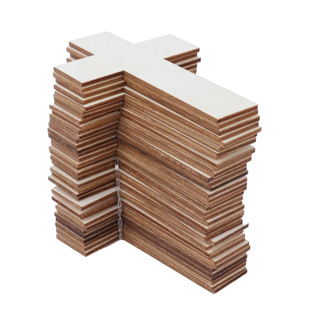 

36Pcs Easy To Paint Lightweight Wood Cross Smooth Durable Wood Pieces Craft Ornaments Handmade Project