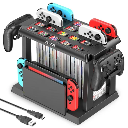 OIVO para Switch Joycon Charger Pro controlador soporte interruptor torre de almacenamiento de juegos para N-Switch estación de carga Original y OLED