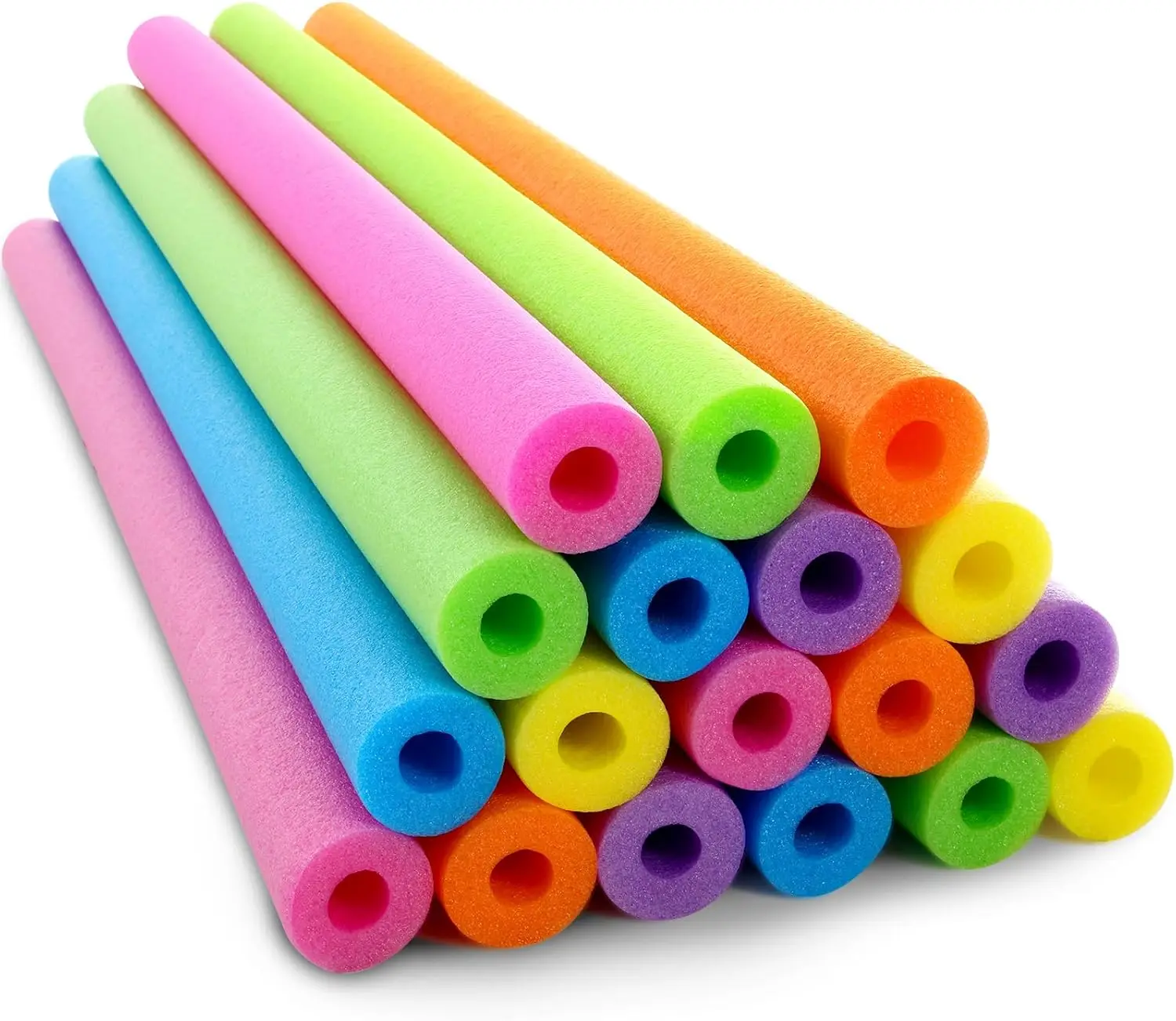 18 Pack Pool Noodles Bulk 39 x 2.24 inches Foam Pool Swimming Noodle Large Hollow Bright Foam Swim Noodles Floats Heavy Duty for Adults Floating Swimming Craft Project(Colorful)