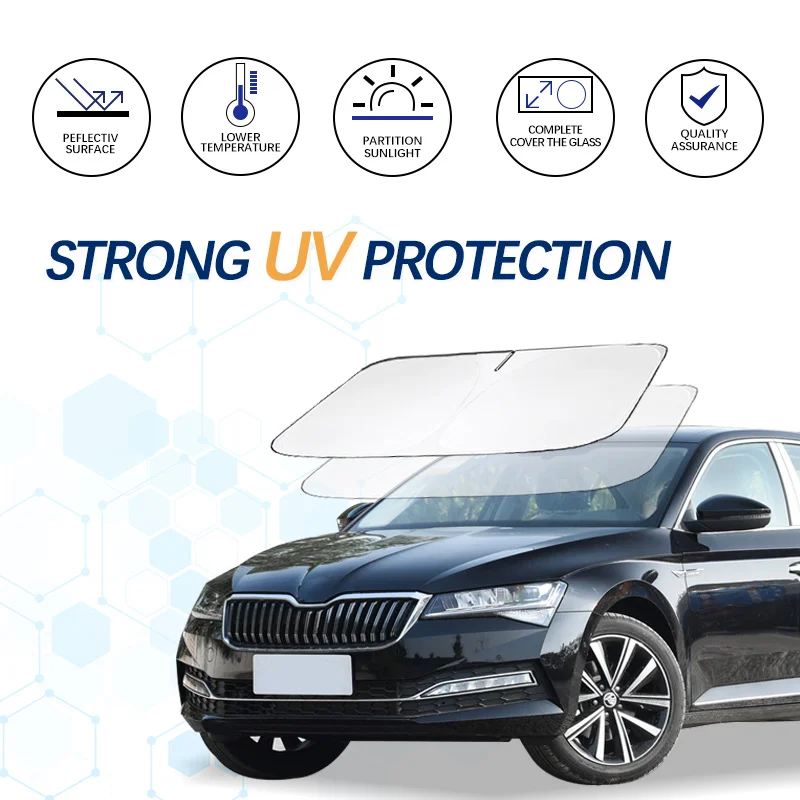 

Car Windshield Sun Shade Window Shade Foldable Sun Visor Protector Blocks UV Rays For Skoda Superb 2 MK2 Car Summer Accessories