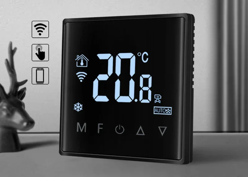 Intelligent wireless wifi central air conditioning thermostat fan coil switch remote control panel