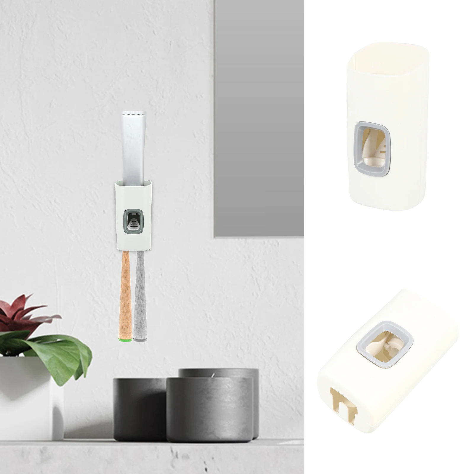 Dispensador exprimidor de pasta de dientes, soporte automático para cepillo de dientes, tubo Abs para baño infantil