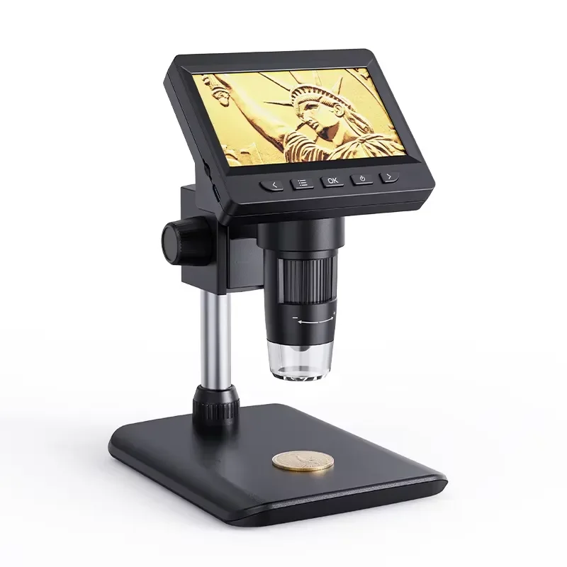 307 Max-see 2MP 4.3inch HD Display 1080P PC 50-1000X With 8pcs LED Lights With TF Card Cheap Electronic Microscope