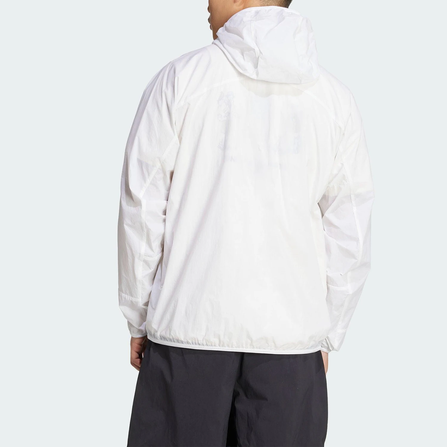 Męska kurtka wiatrówka Adidas 2025 z kapturem, chroniąca przed słońcem, do aktywności na świeżym powietrzu, model JD3506