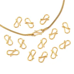 10PCs Stainless Steel S Shape Clasps Hooks Diy Necklace findings Gold Color End Clasps for Necklace Jewelry Making 13mm x7mm