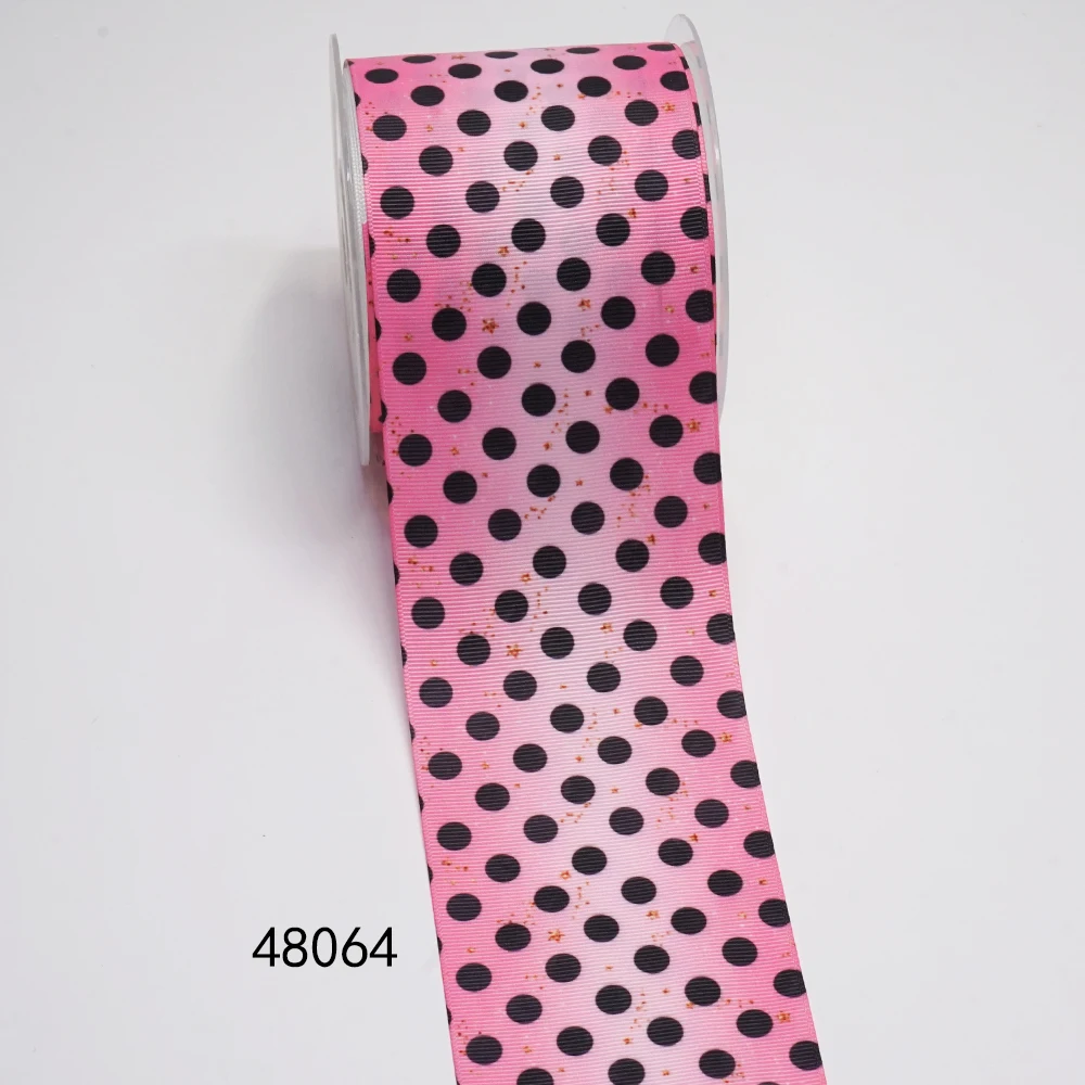 DIY Cartoon Dot And Stripe Printed Grosgrain Ribbon For Craft Supplies Sewing Accessories 5 Yards. 43366