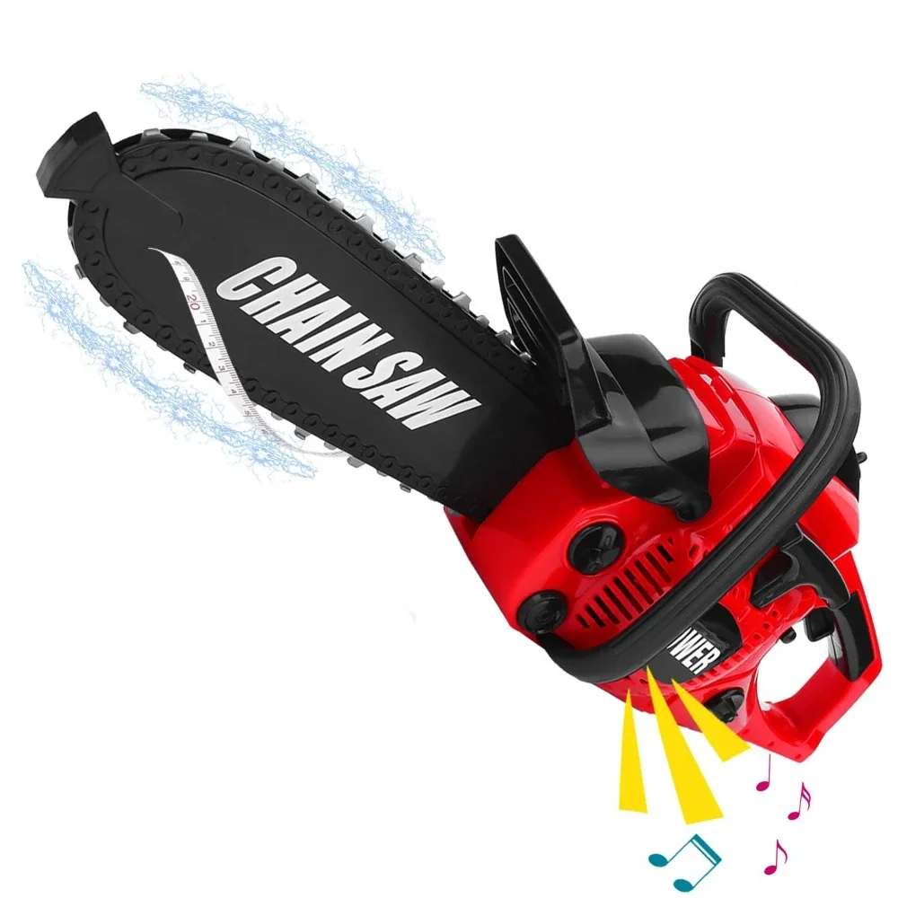 WizKidz Toy Chainsaw for Kids Electric Pretend Play Set with Rotating Chain & Realistic Sounds Outdoor Preschool Tool Toy Gift