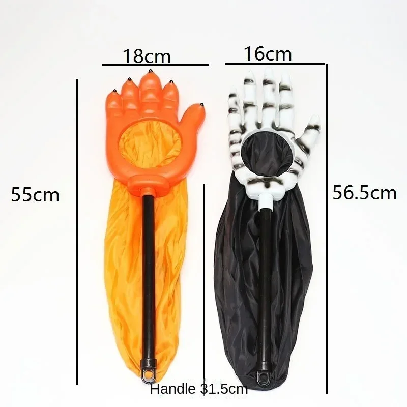 Halloween-Kürbis- und Totenkopf-Süßigkeitentasche, Handtasche für Süßes oder Saures für Kinder, gruseliges Partyzubehör, Halloween-Requisiten für Kinder – Detail 1