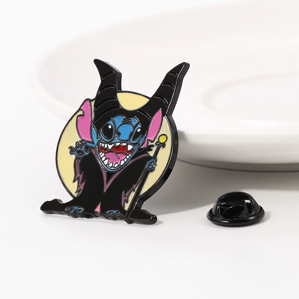 Anime Lilo and Stitch Brooch Kawaii Stitch Cosplay Maleficent Badge Enamel Pin Backpack Clothing Lapel Pin Accessories