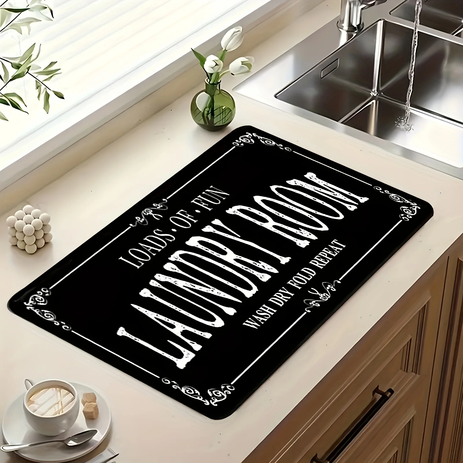 VIKAMA Dishware Absorbent Mat, Washing Machine Dust Cover Mat, Sink Drain Mat, Soft Faucet Absorbent Pad, Bathroom Accessories