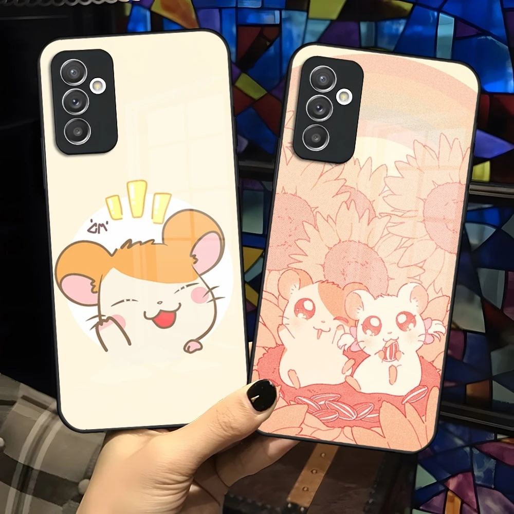 Cartoon Hamtaros Phone Case For Samsung Galaxy S26 S25 S24 S23 S22 S20 S21 Ultra Plus Fe Edge Colored Silver Cover