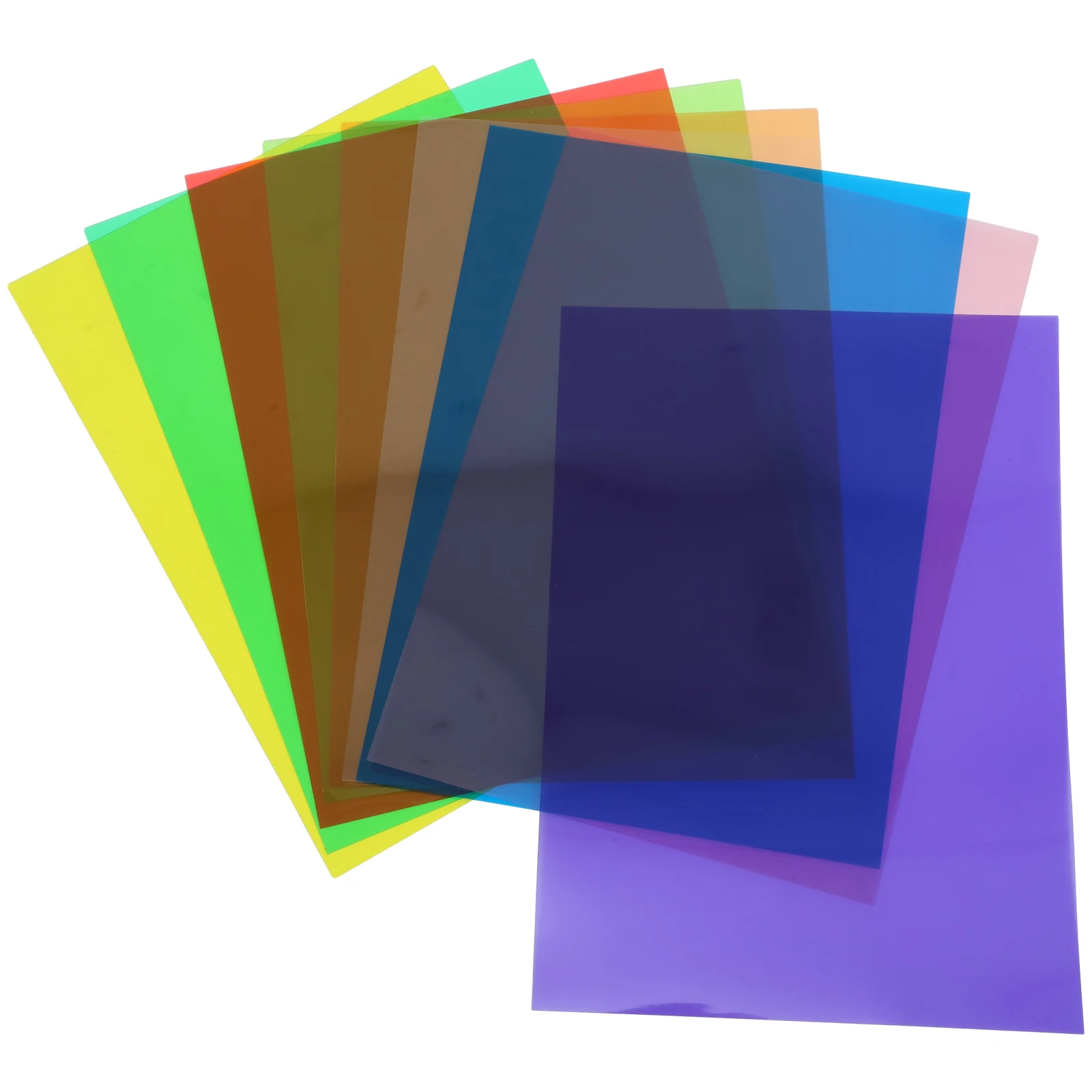 

9 Sheets Transparent PVC Colored Glass Paper Cellophane Sheets DIY Craft Wings Rainbow Colors Wrapping Material