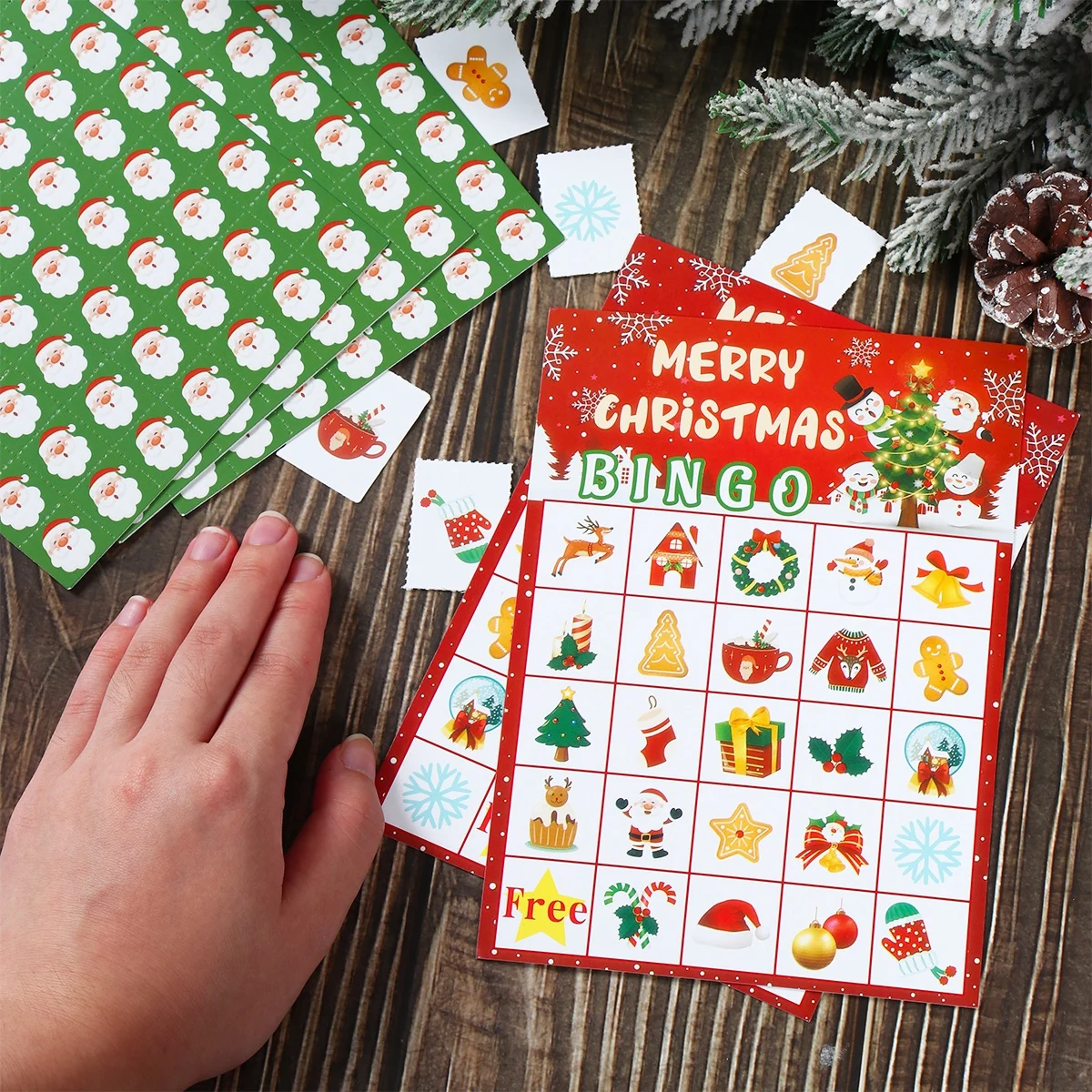 Christmas Bingo Game Cards Christmas Decoration for Home 2024 Table Games Cards Xmas Ornament Navidad Natal New Year Gifts 2025