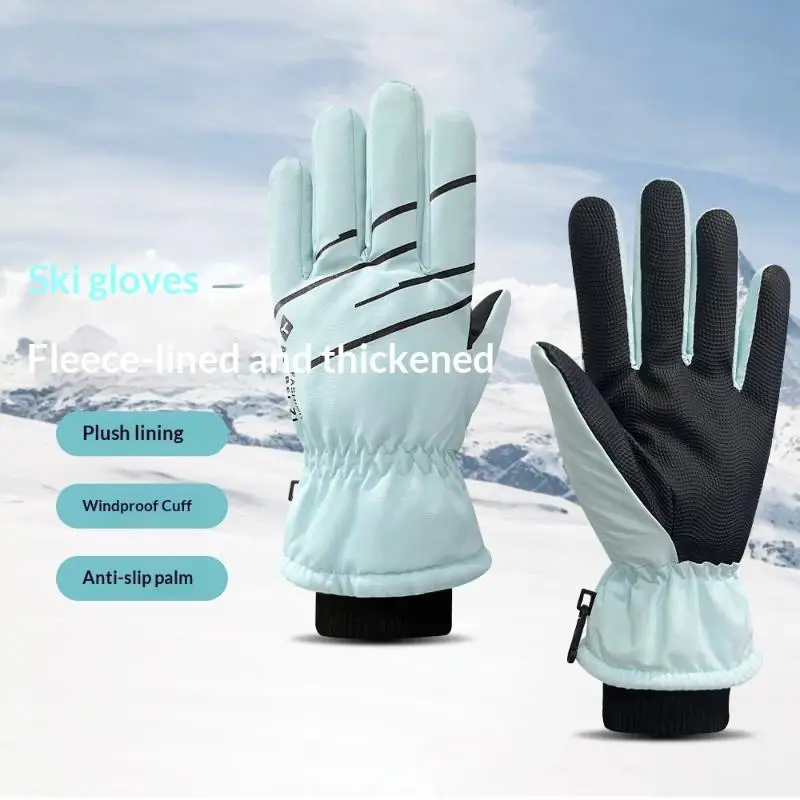 Winterwarme, dicke Skihandschuhe für Damen und Herren, Touchscreen-fähig, rutschfest, tragbar, mit Tasche, Outdoor-Zubehör für Radfahren und Skifahren. – Detail 2